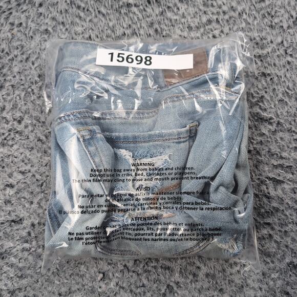 American Eagle Shorts Women 4 Blue Stretch Distressed Slouchy Bermuda Denim - Picture 8 of 8